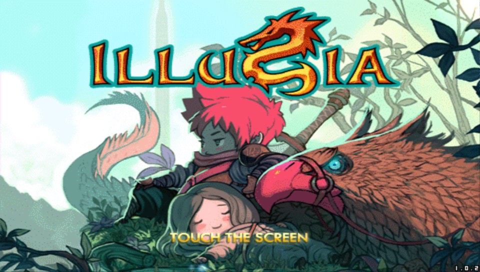 Illusia title screen running on the Vita port